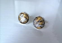 Load image into Gallery viewer, Black Silver Gold Cufflinks