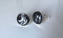 Load image into Gallery viewer, Black and Silver Cufflinks