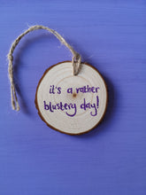 Load image into Gallery viewer, Blustery Day Autumn Wood Slice Decoration