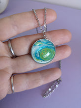 Load image into Gallery viewer, Sea Green Swirl - Large Round Pendant