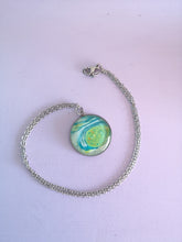 Load image into Gallery viewer, Sea Green Swirl - Large Round Pendant