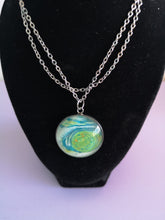 Load image into Gallery viewer, Sea Green Swirl - Large Round Pendant