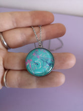 Load image into Gallery viewer, Baby Blue and Pink - Large Round Pendant