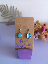 Load image into Gallery viewer, Sea Blue Oval Drop Earrings