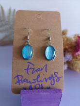 Load image into Gallery viewer, Sea Blue Oval Drop Earrings