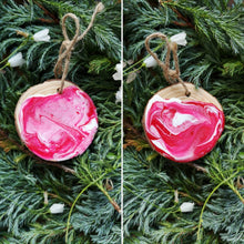 Load image into Gallery viewer, Candy Cane Swirl Wooden Slice Ornaments