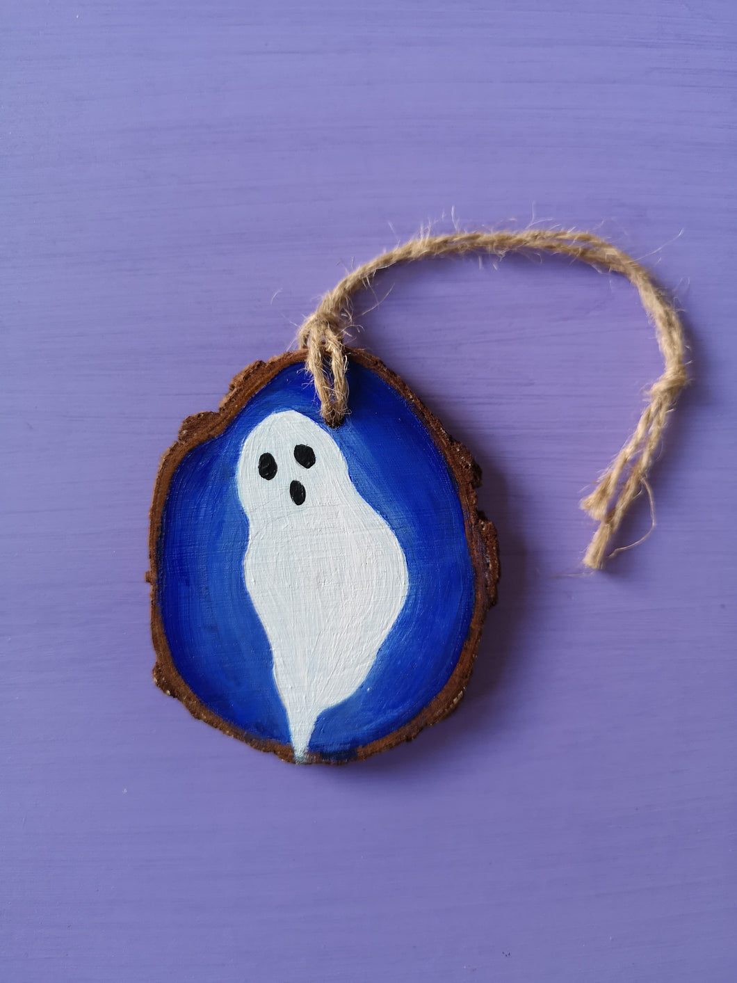 Boo! Ghostie Wood Slice Decoration